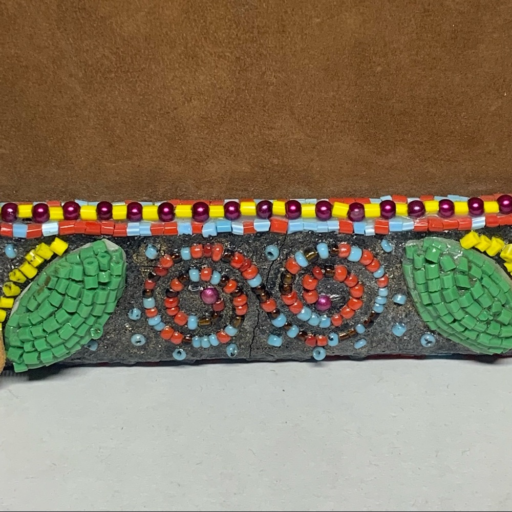 Mary Frances embellished beaded handbag with brown suede beaded strap - Picture 8 of 10